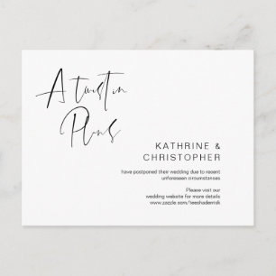 A Twist in Plans, Minimalism Wedding Postponed Postcard