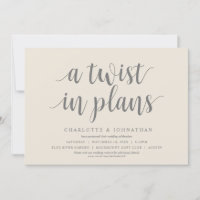 A twist in plans, Wedding Change the date