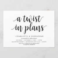 A twist in plans, Wedding Change the date