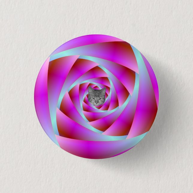 A Twist of Blue and Pink Pinback Button (Front)