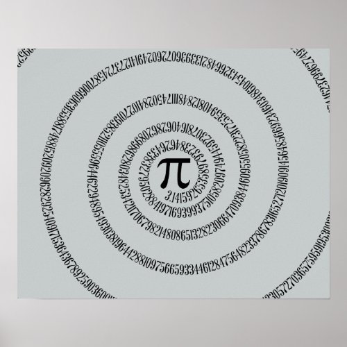 A Twist of Pi Click Customize to Change Gray Color Poster