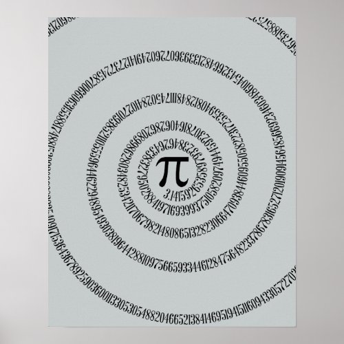 A Twist of Pi Click Customize to Change Gray Color Poster