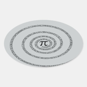 A Twist of Pi Click Customize to Change Grey Color Oval Sticker