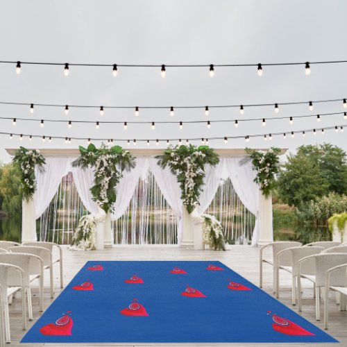 A Twist of Red and Blue Outdoor Rug