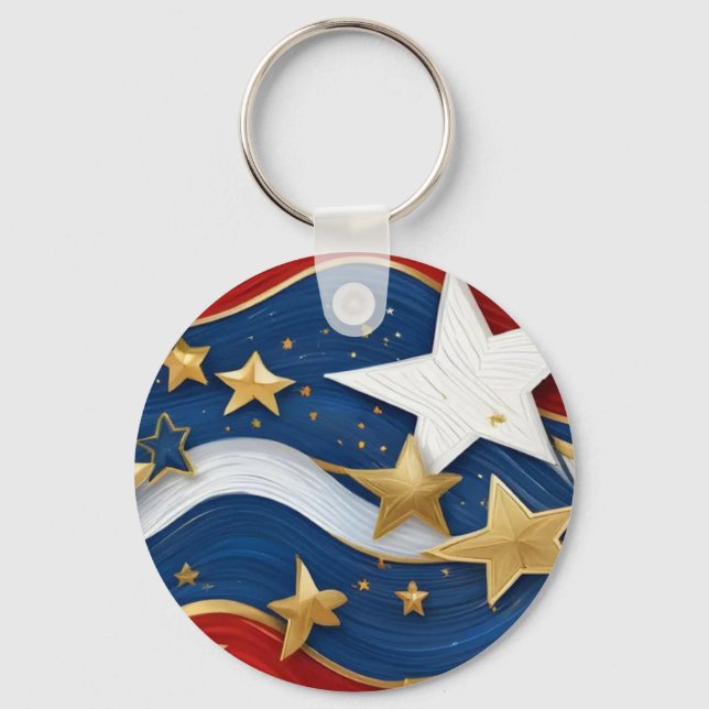 A Twist on the American Flag Classic Playing Cards Keychain (Front)