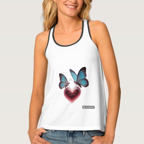 a two beautiful butterfly set on harte tank top