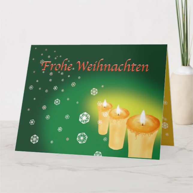 A two-fold Christmas card (Frohe Weichten) with a  (Front)