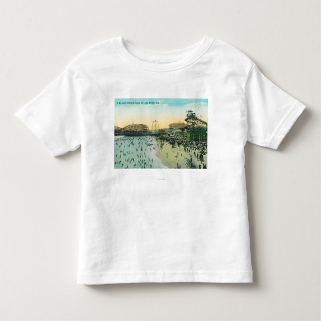 A Typical Bathing Scene at the Beach Toddler T-shirt (Front)