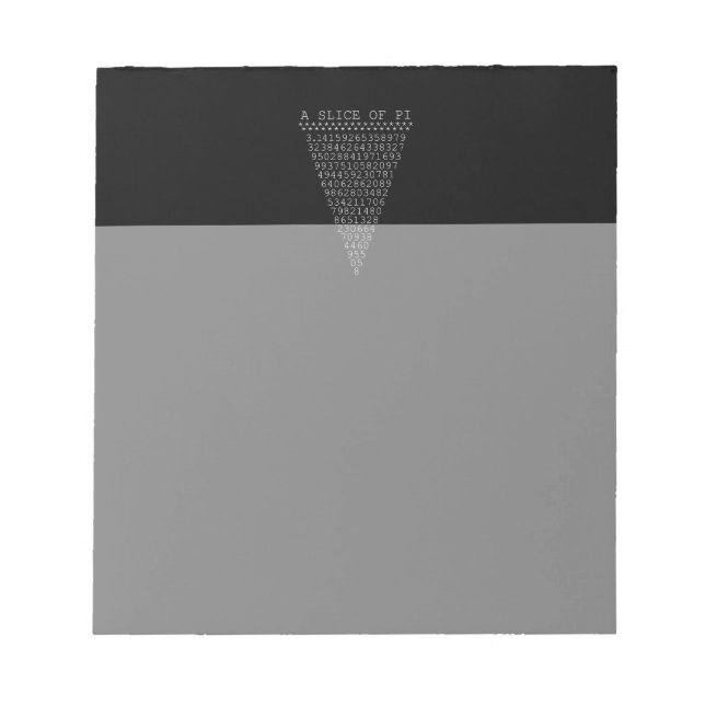 A Typographic Slice of Pi Notepad (Front)