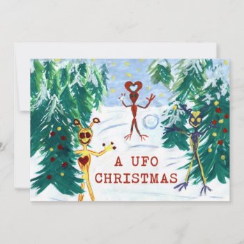 A Ufo Christmas Holiday Card by OutFrontProductions at Zazzle