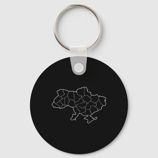 A Ukrainian Map Country Ukraine  Keychain (Front)