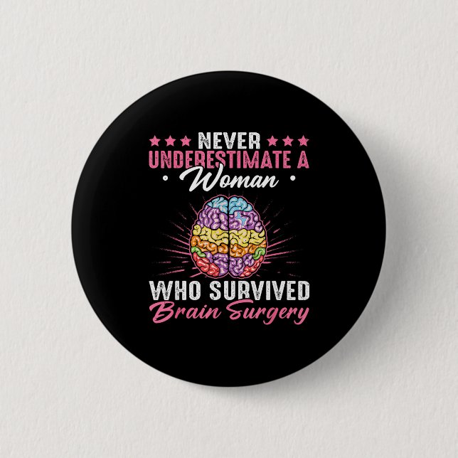 A Underestimate Survived Brain Surgery Button (Front)