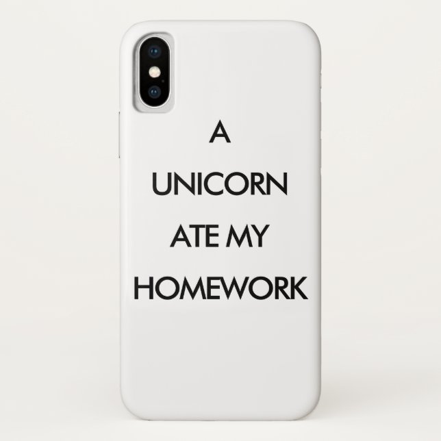 A UNICORN ATE MY HOMEWORK iPhone Case (Back)