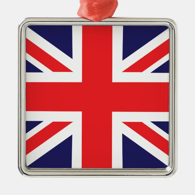 A Union Jack flag. Metal Ornament (Front)