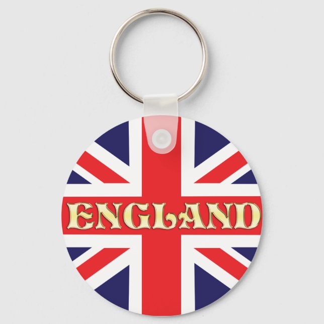 A Union Jack flag with England across it Keychain (Front)