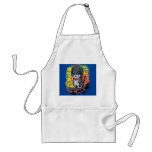 A unique and fun design featuring a stylish cat we adult apron