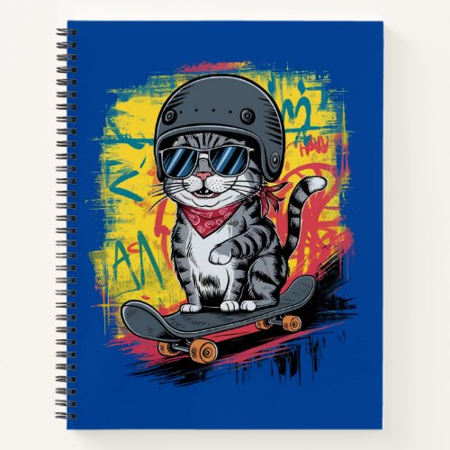 A unique and fun design featuring a stylish cat we notebook