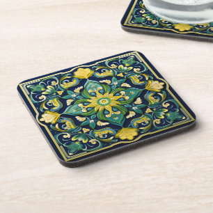 💛💚💙 A Unique Azulejo Masterpiece Beverage Coaster