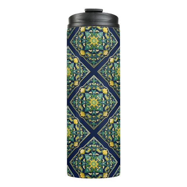 💛💚💙 A Unique Azulejo Masterpiece Thermal Tumbler (Front)