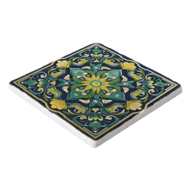 💛💚💙 A Unique Azulejo Masterpiece Trivet (Corner)