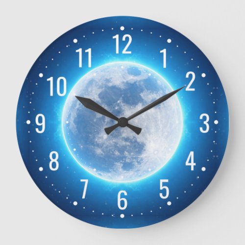 A Unique  Big Moon in Space _ Magic Large Clock