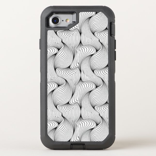 A Unique Black and White Interwoven Lines Otterbox iPhone Case (Back)
