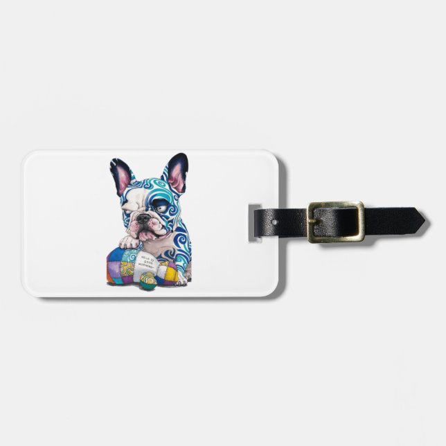 A unique giant French bulldog Luggage Tag (Front Horizontal)