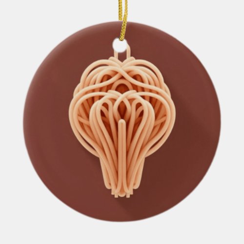 A Unique Pattern of Spaghetti Noodles Ceramic Ornament