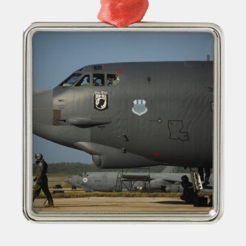 A US Air Force aircrew prepares a B_52 Metal Ornament