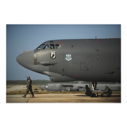A US Air Force aircrew prepares a B_52 Photo Print
