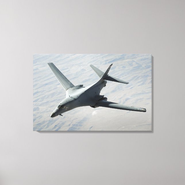 A US Air Force  B-1B Lancer on a combat patrol Canvas Print (Front)