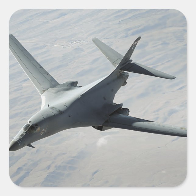 A US Air Force  B-1B Lancer on a combat patrol Square Sticker (Front)