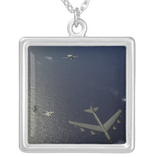A US Air Force B-52 Stratofortress aircraft 2 Silver Plated Necklace