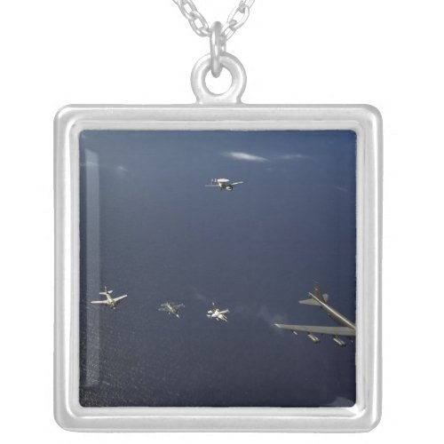 A US Air Force B_52 Stratofortress aircraft 3 Silver Plated Necklace