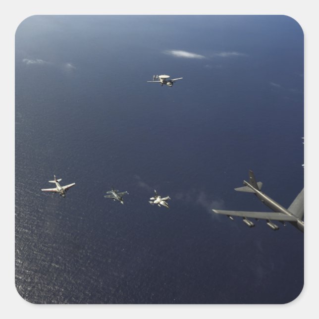 A US Air Force B-52 Stratofortress aircraft 3 Square Sticker (Front)