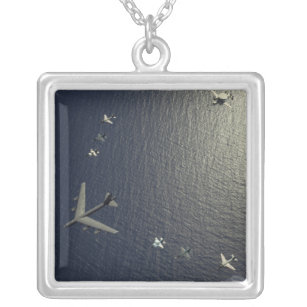A US Air Force B-52 Stratofortress aircraft Silver Plated Necklace