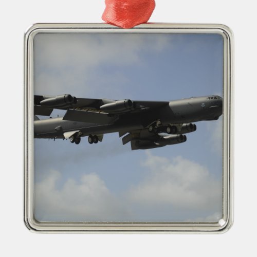 A US Air Force B_52 Stratofortress in flight Metal Ornament