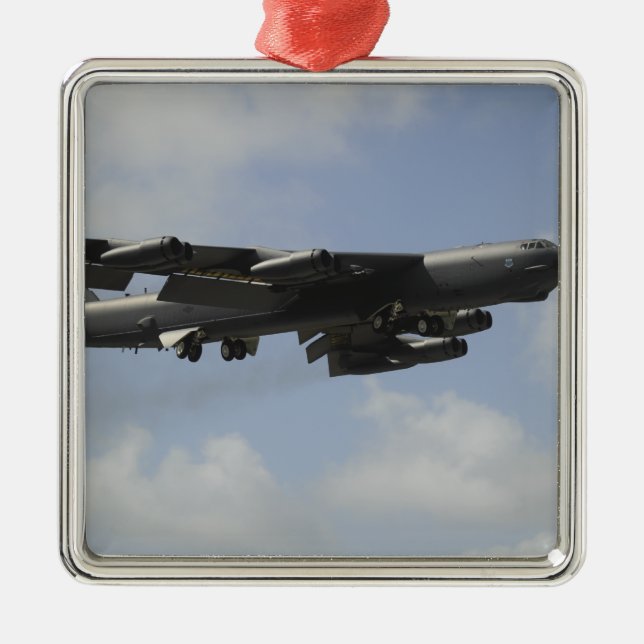 A US Air Force B-52 Stratofortress in flight Metal Ornament (Front)