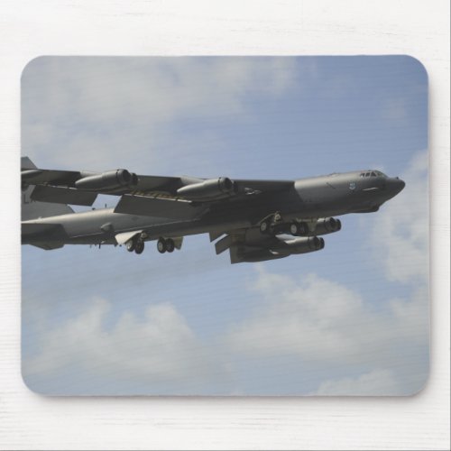 A US Air Force B_52 Stratofortress in flight Mouse Pad