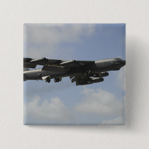 A US Air Force B-52 Stratofortress in flight Pinback Button