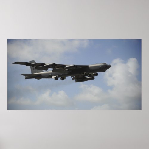 A US Air Force B_52 Stratofortress in flight Poster