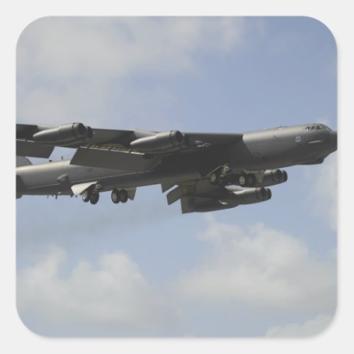 A US Air Force B_52 Stratofortress in flight Square Sticker