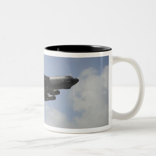 A US Air Force B_52 Stratofortress in flight Two_Tone Coffee Mug