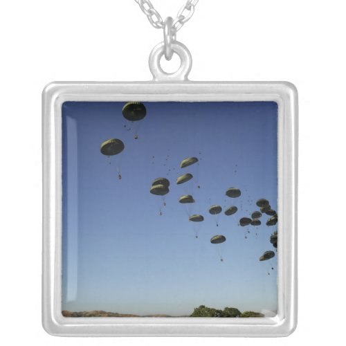 A US Air Force C_17 Globemaster III 2 Silver Plated Necklace