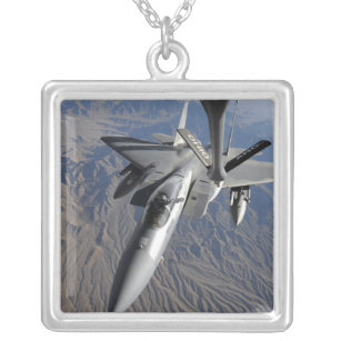 A US Air Force F-15 Eagle Silver Plated Necklace