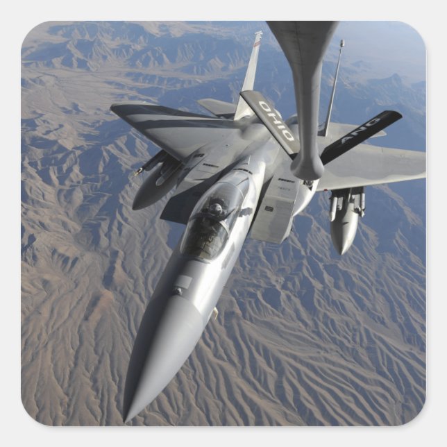 A US Air Force F-15 Eagle Square Sticker (Front)