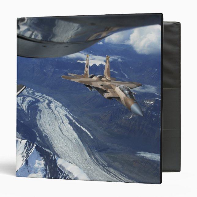 A US Air Force F-15C Eagle positioning itself 3 Ring Binder (Front/Inside)