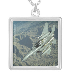 A US Air Force F-15E Strike Eagle Silver Plated Necklace