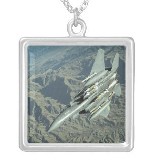 A US Air Force  F-15E Strike Eagle Silver Plated Necklace
