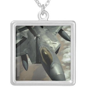 A US Air Force F-22 Raptor is refueled by a KC- Silver Plated Necklace